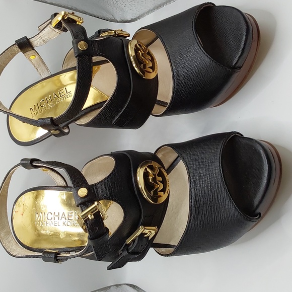Michael Kors black strappy heels size 8 - Picture 5 of 6